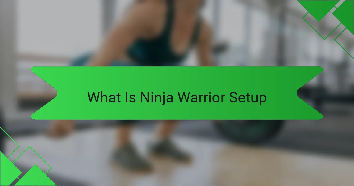 What Is Ninja Warrior Setup